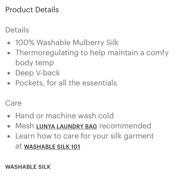 SOLD OUT Washable Silk Racer Dress LUNYA size M - Picture 7 of 7